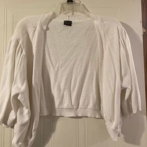 White shrug / cardigan. Faded Glory